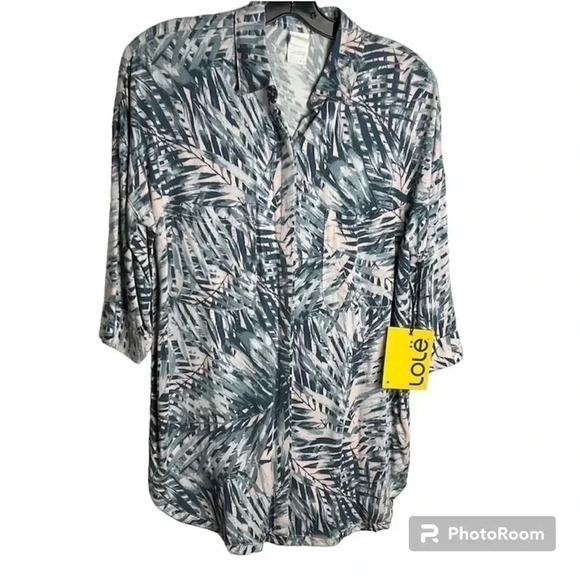Tunic,beach cover,Jungle palm print ,oversized ,PTP 21”,resort wear, NWT Lole - Picture 1 of 12